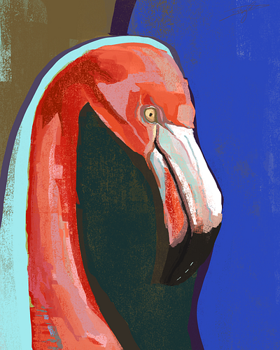 Flamingo art digital painting
