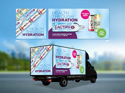 Hydration Drink Truck Ad beverage billboard design graphic design juice mock up water