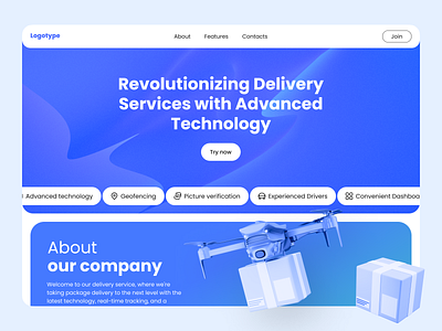 Just like that :) blue delivery delivery landing design landing landing design ui ux web design