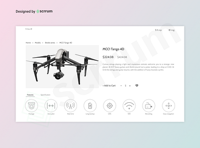 Product page for Drones 3d animation app branding design graphic design illustration logo minimal motion graphics ui ux vector