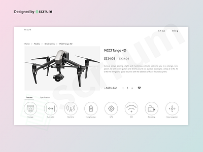 Product page for Drones 3d animation app branding design graphic design illustration logo minimal motion graphics ui ux vector