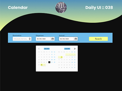 Calendar Daily UI 038 branding calendar call to action cta daily ui date design destination flight graphic design hotel illustration reservation search travel ui ux website