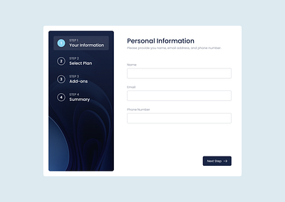 Multistep Form - Clean Light UI animation app clean design form light theme light ui motion graphics multistep ui webapp