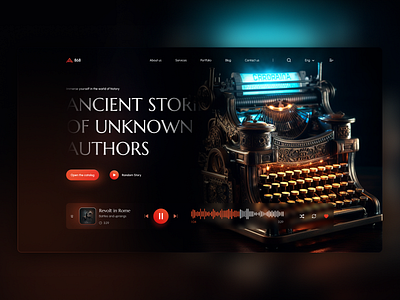 Concept - Аudio Books about Myths, Legends and History ai ancient audio author figma graphic design history landing midjourney mistic misuc play product design ui webdesign writer