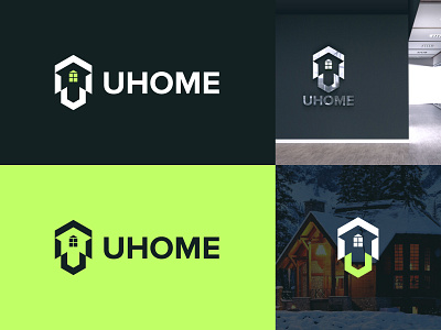 u home logo, branding, house, real estate, realty, mortgage building building logo business logo construction cottage logo creative logo custom logo home logo home repair logo logo design mortgage property realty logo typography u u home u letter village visual identity