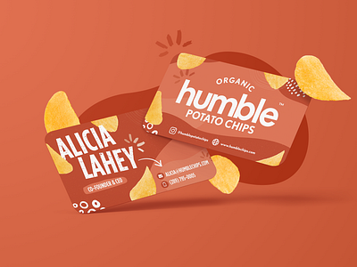 Business Cards for Potato Chips Brand graphic design mock up snack