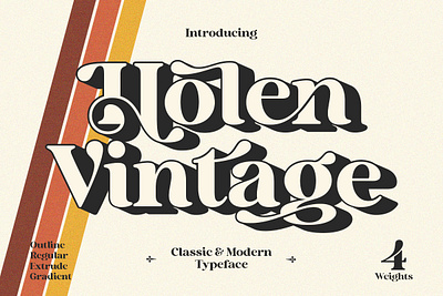 Holen Vintage branding design display font graphic design illustration logo minimal typography