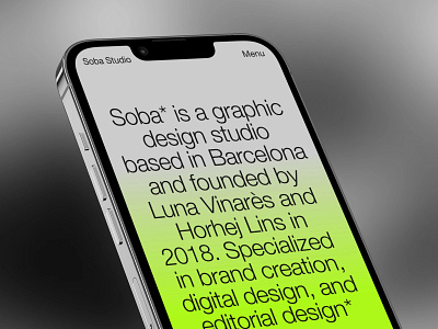 Soba Studio | About Page - Mobile design mobile studio ui web