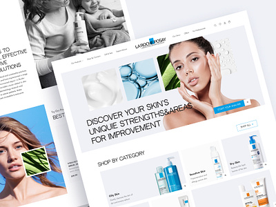 La Roche-Posay Concept: E-Commerce Website beauty cosmetics design e commerce graphic design homepag homepage design la rosche posay medicine nature shopify skin ui ux