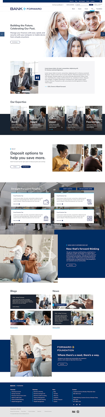 Bank Forward Home Page Design web design