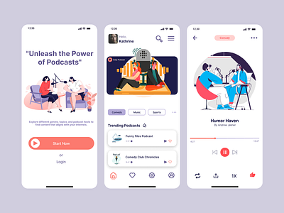 Podcast App Design app vector