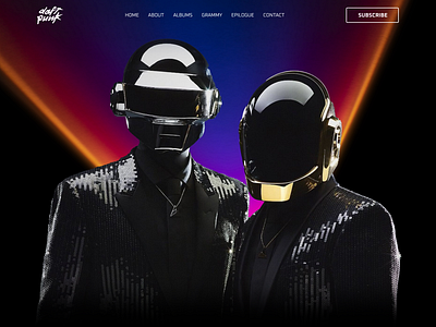 Daft Punk Landing Page UI Design 80s landing page ui website