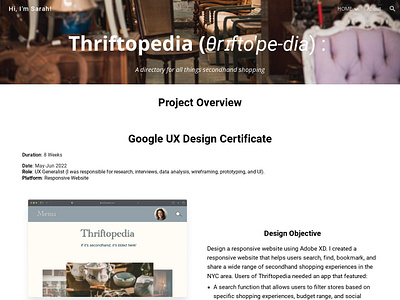 Thriftopedia: a secondhand shopping directory (case study) case study design google ux design thriftopedia ui ux