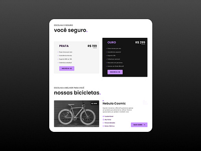 Página de venda de seguro no site de bicicletas design digital design visual designcommunity designdesite figma interface de usuário processo de design projeto rede responsivedesign ui uidesign uielements uiux uiuxdesign uxdesign