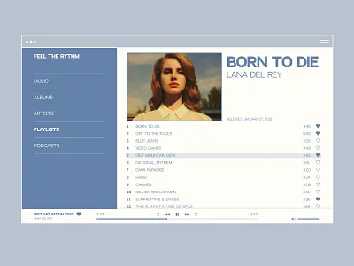 Daily UI 009 | Music Player 009 challenge concept dailyui design musicplayer ui ux website