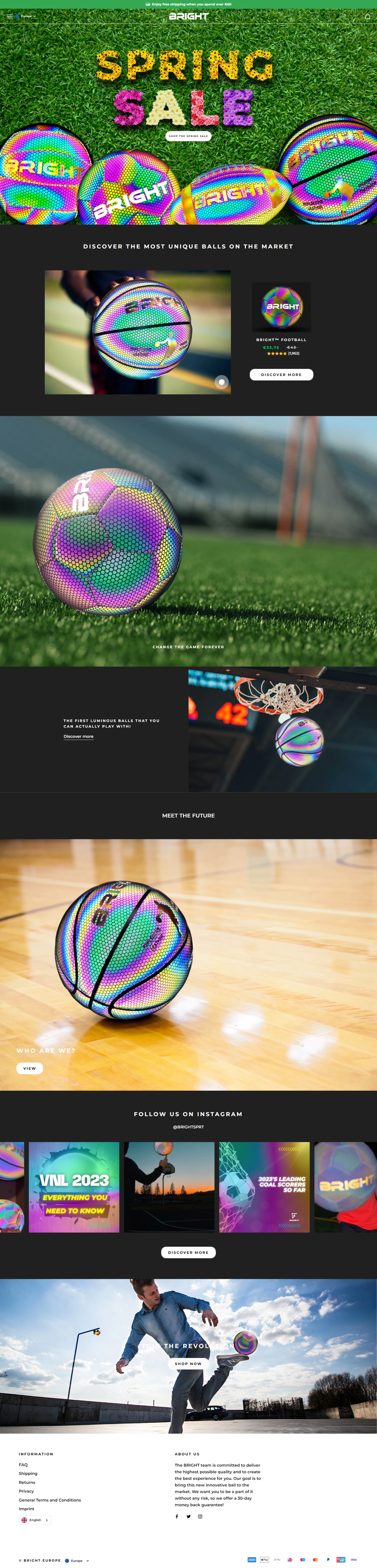 BrightSport (A Sports brand Shopify Website) brightsport shopify website sport website