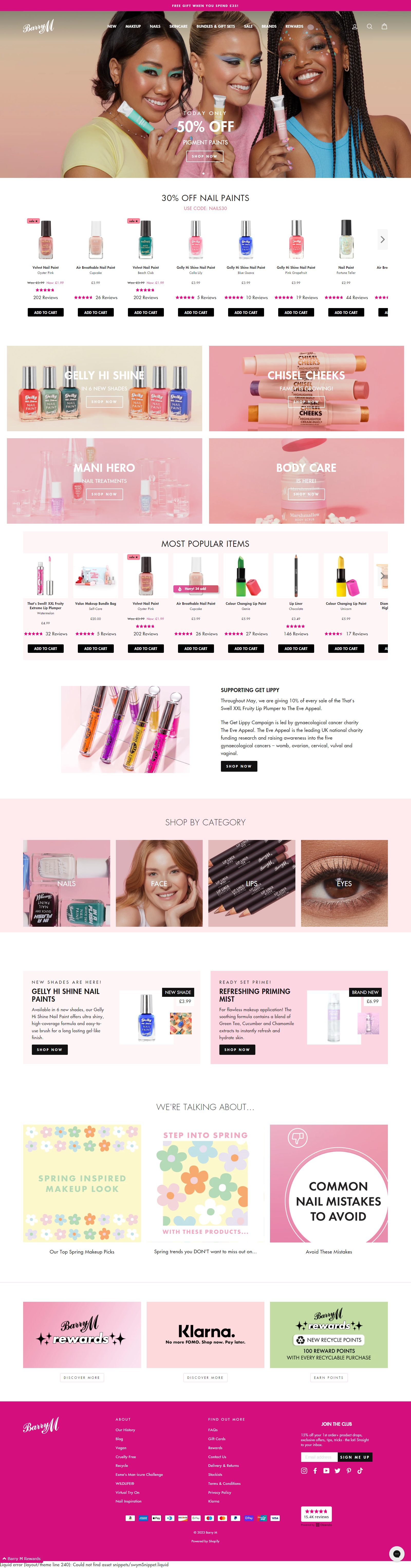 BarryM a beauty Shopify Website barrym beauty website shopify website website