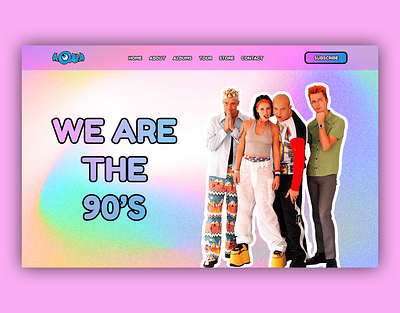 Aqua Landing Page Retro 90s UI Design 90s design landing page ui website