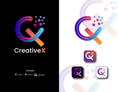 CreativeX - Logo Design abstract app logo branding creative logo gradient logo logo logo design logo designer logo icon minimal logo minimalist logo modern logo symbol vector website logo