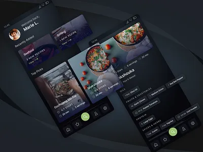 Recipe Cooking App app cooking dark theme figma ingredients mobile design recipe ui