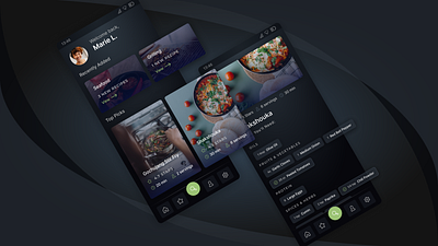 Recipe Cooking App app cooking dark theme figma ingredients mobile design recipe ui