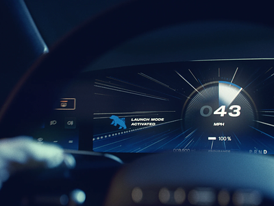 Lucid Air Sapphire Instrument Cluster UI auto automotive california cars clean design future instrument cluster lucid lucid air minimal modern racing space speed speedometer ui