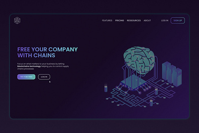 SUPPLYBLOCK - Hero page black blockchain branding crypto cta dark theme figma hero hero page isometric isometric illustration landing page navbar nft overlay supply supply management tech ui webflow