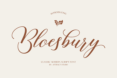 Bloesbury branding calligraphy design font graphic design logo modern script script font typography