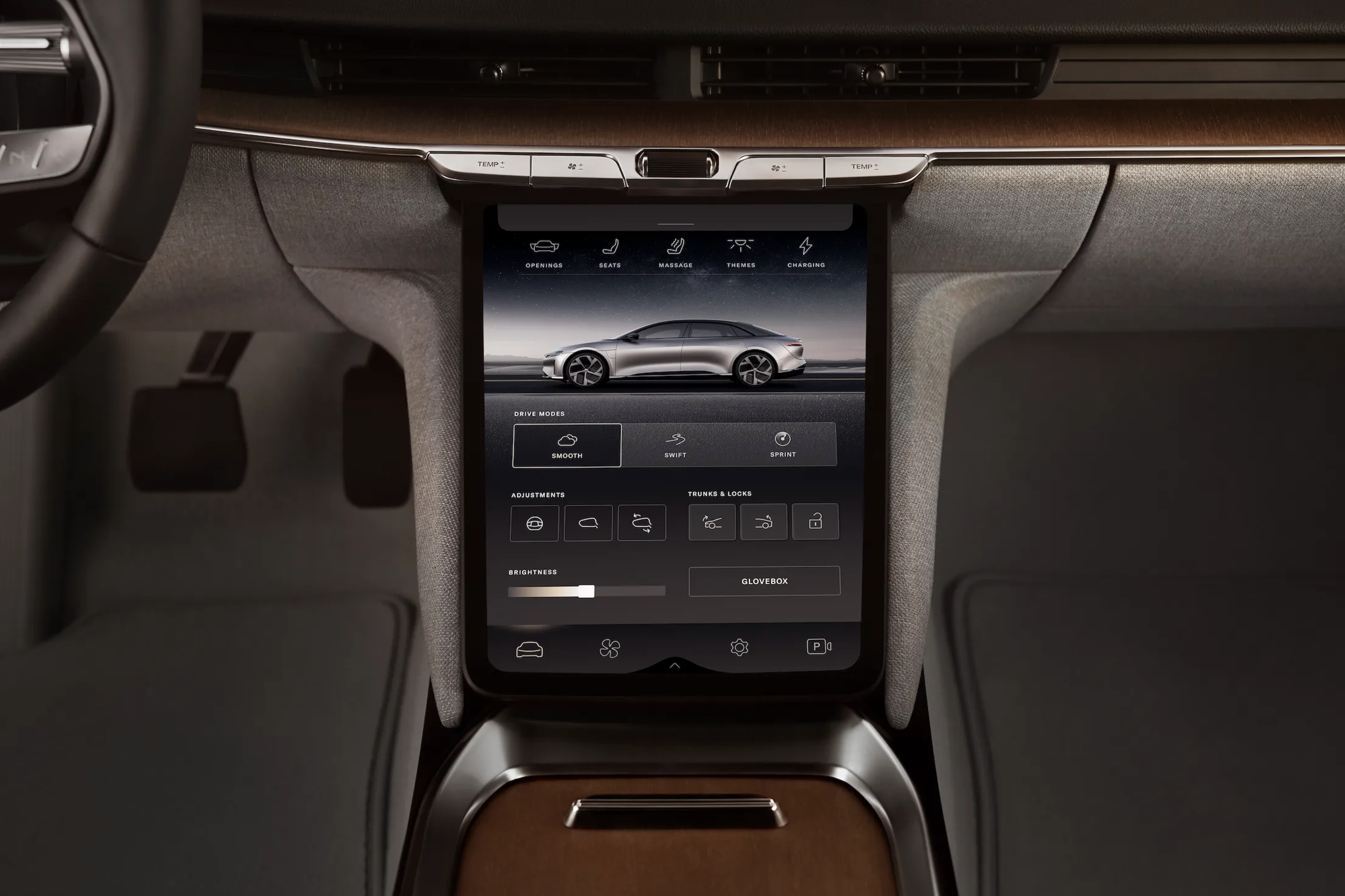 Lucid Air UI app auto automotive car clean design future space transport ui vehicle