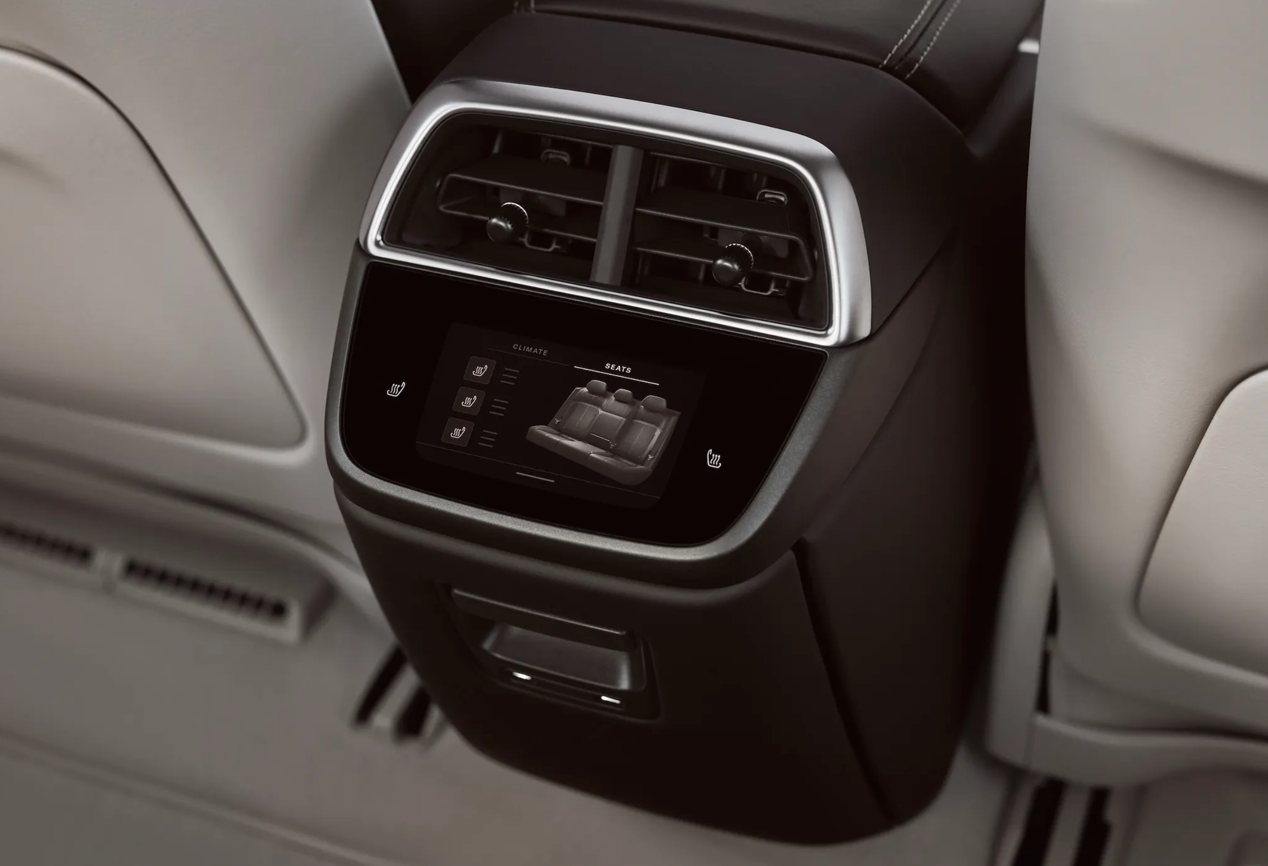 Lucid Air Rear Display UI app auto black car clean design future lucid space transport ui