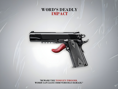 Word's Deadly Impact advertising advertising agency ameer ali artwork branding clean creative director design designer dribbble designer graphic design hiring instagram linkedin manipulation photo editing photo manipulation social media social media design trends