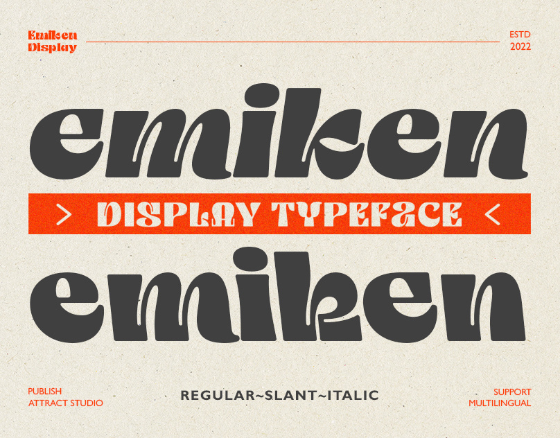 Emiken Display - Psychedelic Font branding design display font font graphic design illustration logo psychedelic font typography