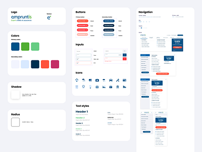 Style guide - Empruntis colors palette components design system guide style guide ui ui designer ui elements uidesign visual system