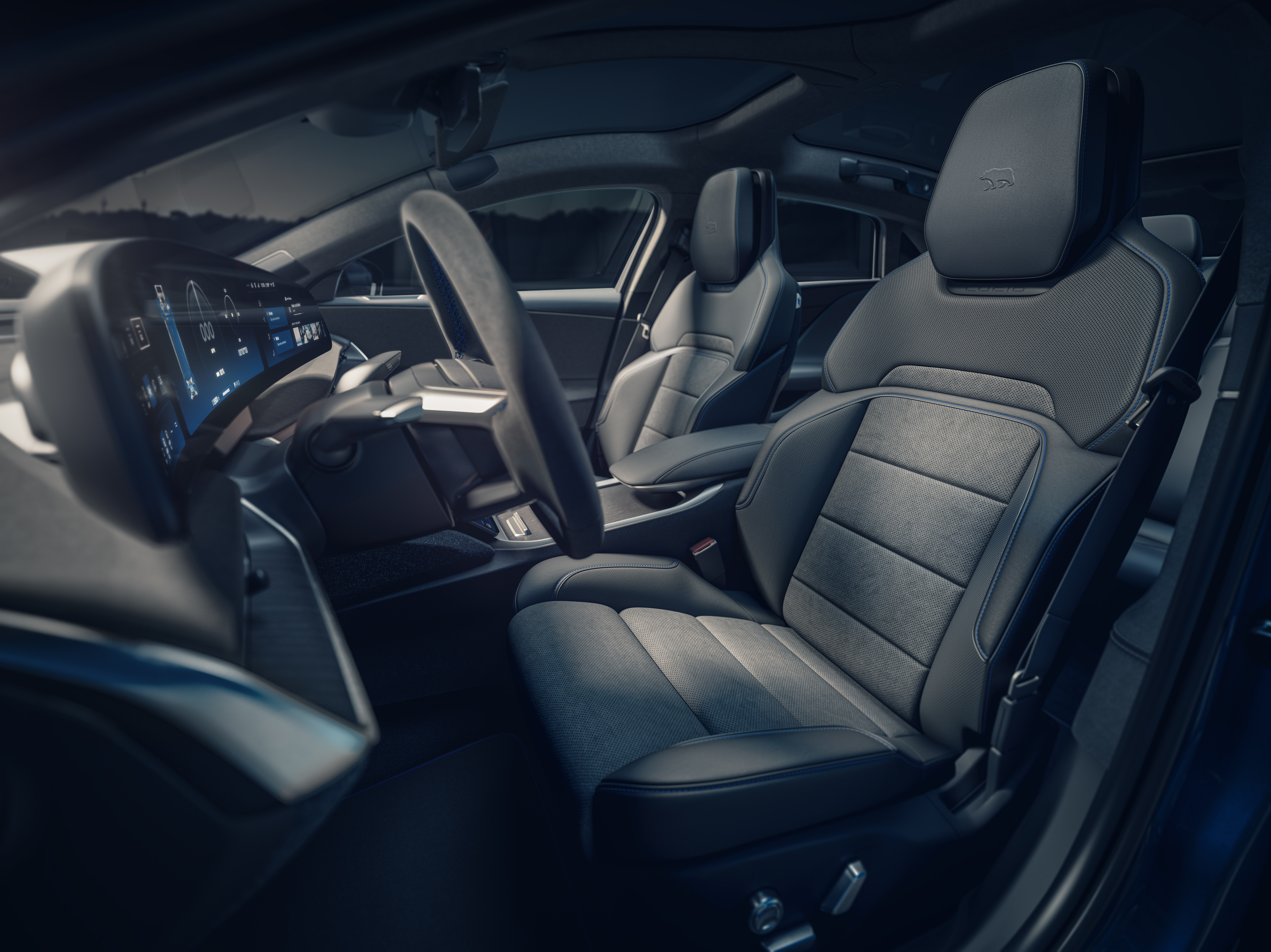 Lucid Air Sapphire UI app auto black car clean design electric ev future performance race space ui vehicle