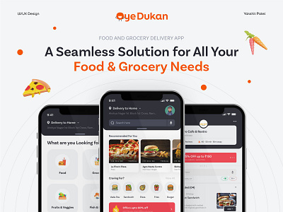 Food Delivery App Design app app design food delivery app food ordering app grocery app mobile app onboarding screen restaurant app ui uiux ux