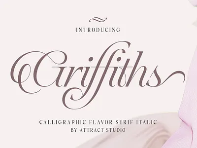 Griffiths - Calligraphy Flavor Serif Italic branding design display font font graphic design illustration logo typography