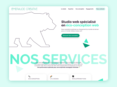 Émeraude Créative - Site éco-conçu branding design ecoconception figma ui ui designer uidesign ux web