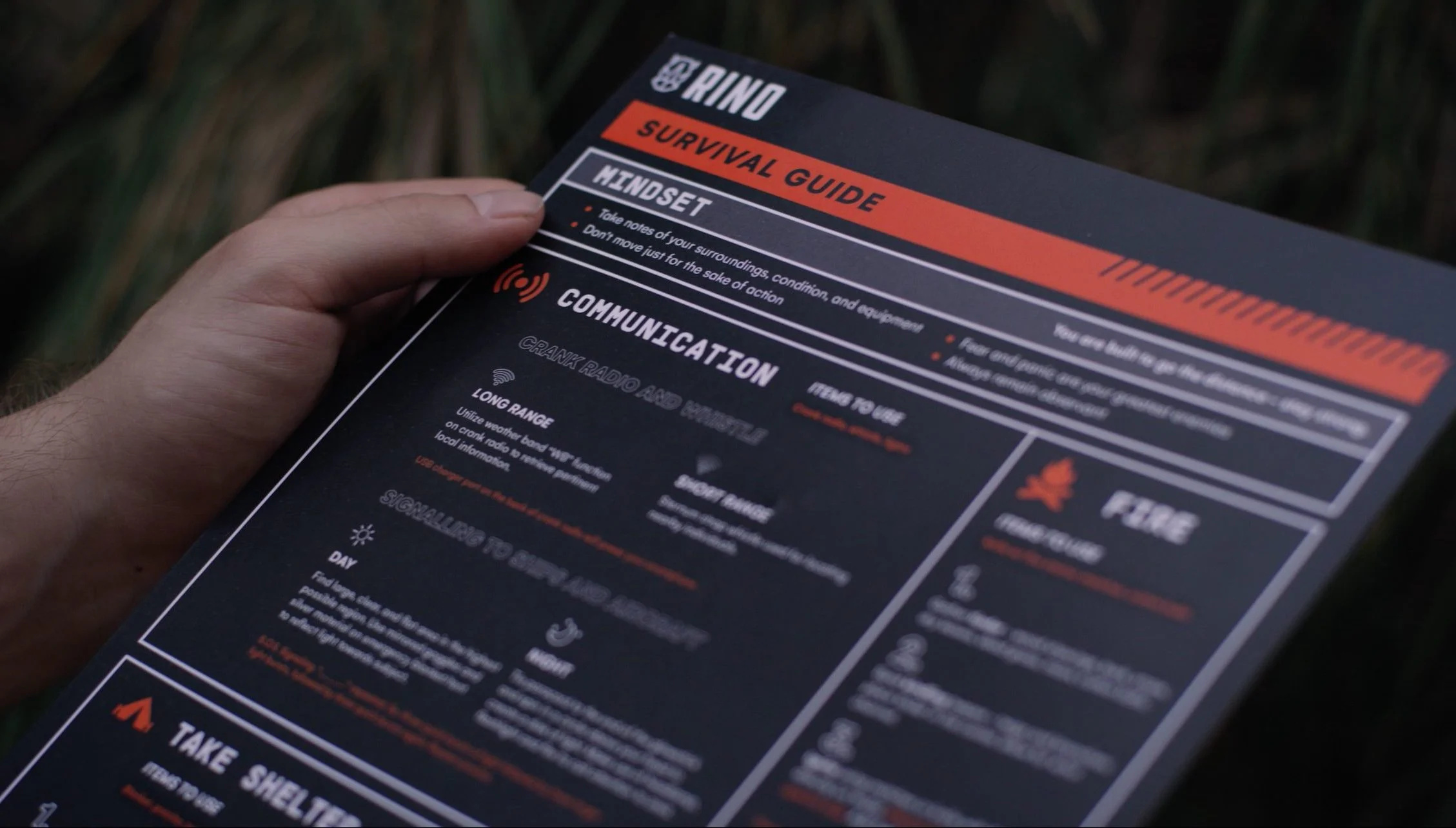 RINO Ready Survival Guide black clean design emergency guide space survival