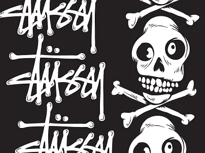 Stüssy — Dem Bones adobe illustrator branding changethethought colorado denver fashion graphic design illustration logo logo design retail skull skull art skulls skullz stussy t shirt graphic tee shirt graphics vector vector art