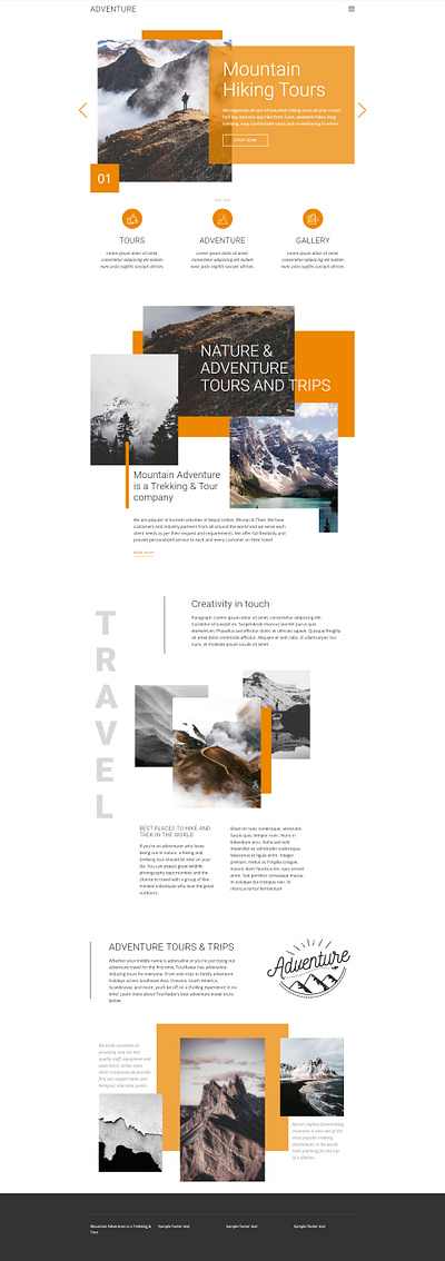 Simple & Adventurous adventure creative custom design digital art graphic design php simple simplistic ui website website design template