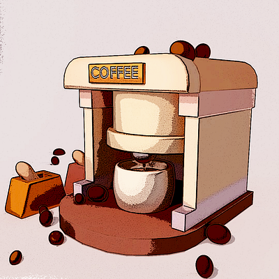 Coffee machine 3d 3dart 3dillustration blender3d blendercycles graphic design illustration lowpoly3d