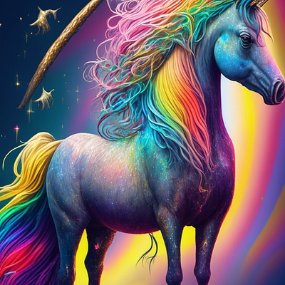 magical unicorn 3d graphic design