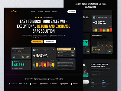 aOne - A complete SaaS solution for Business branding design product design saas saas design typography ui ux web