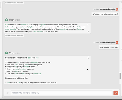 AI Chatbot w/ Suggested Questions ai chat chatbot conversation design interface message options questions suggestions ui ux