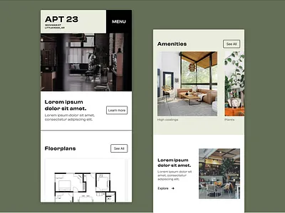 Apartment building mobile website concept apartment mobile website real estate