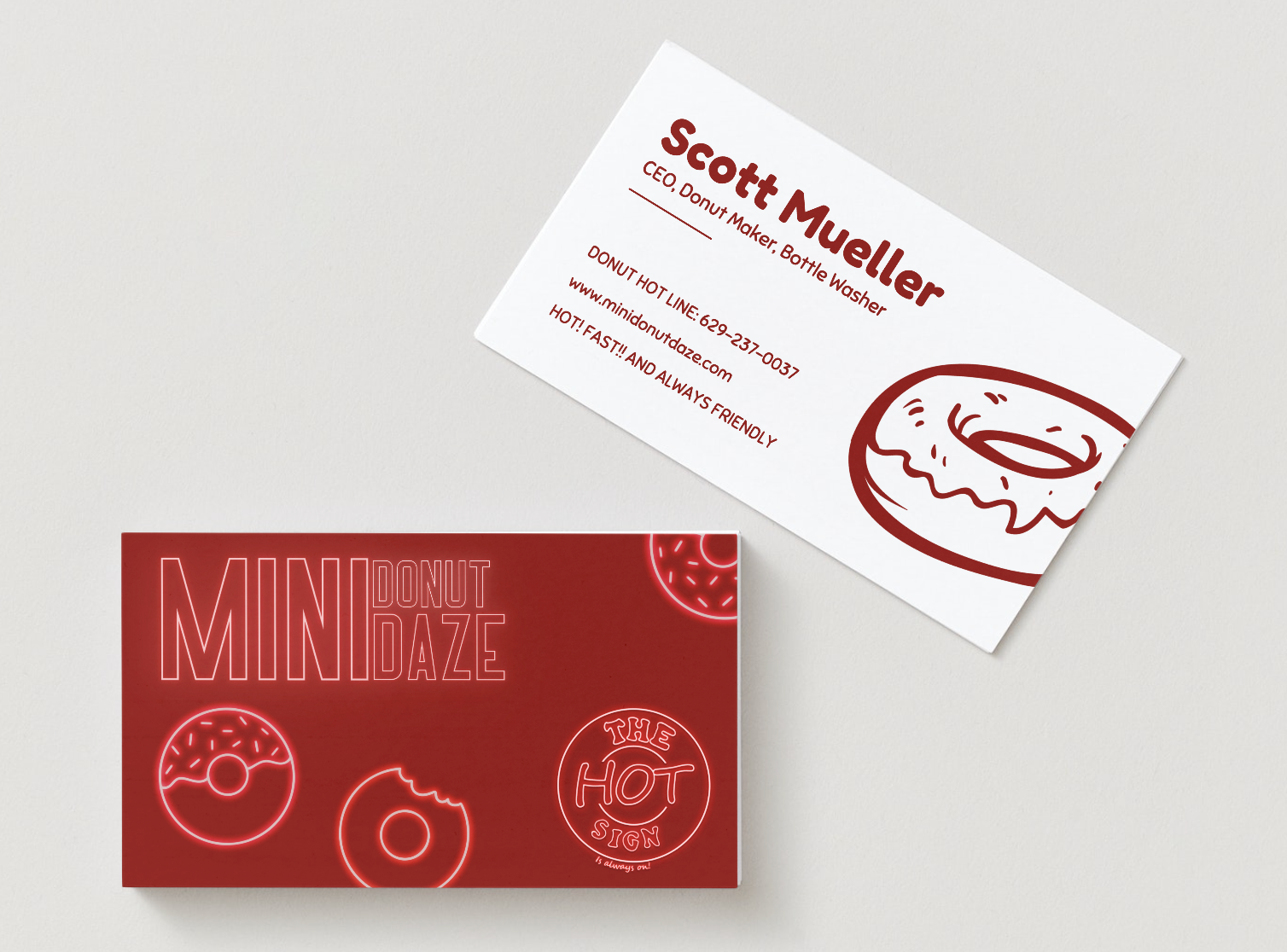 Mini Donut Daze - Business Card beckett beckettr branding business business card business cards card cards design easy entrepreneur fast graphic design kid kid entrepreneur kidentrepreneur quick