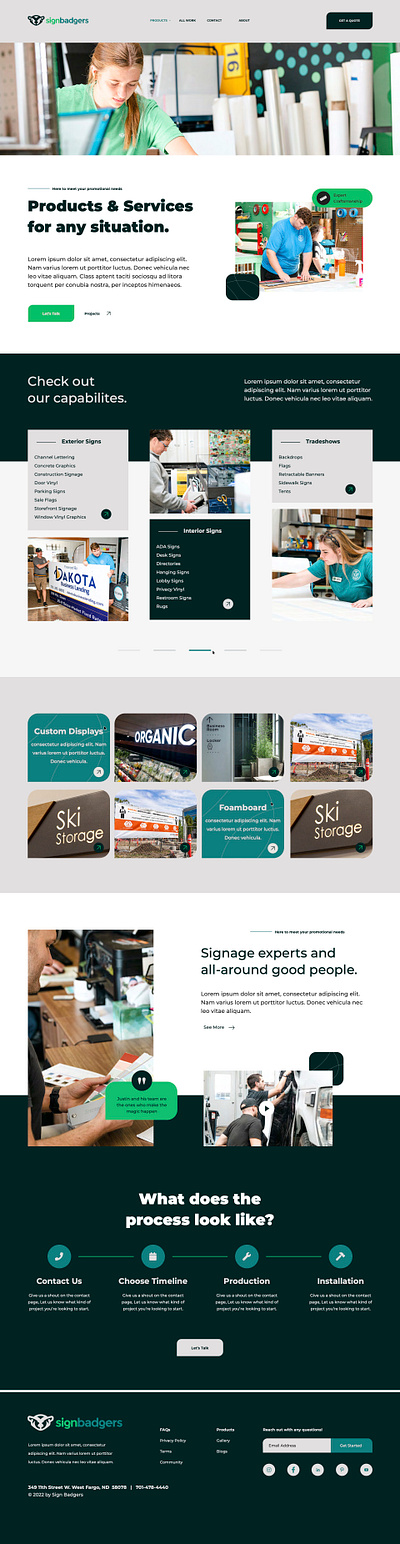 Sign Badgers - Web Design web design