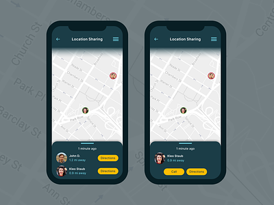 Daily UI: Location Tracking 020 daily ui daily ui 020 daily ui challenge daily ui challenge 020 dailyui dailyui020 dailyuichallenge dailyuichallenge020 design graphic design location sharing location tracking map mobile app shared location ui