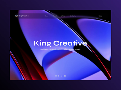 King Creatives 3d 3dglass abstract animation cinema4d glass motion reflection ui ux uxui wallpaper webdesign