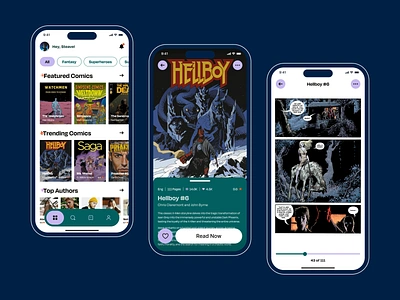 ✨ComicHUB - comic APP app application comic comic app comics hellboy hero top ui ux work